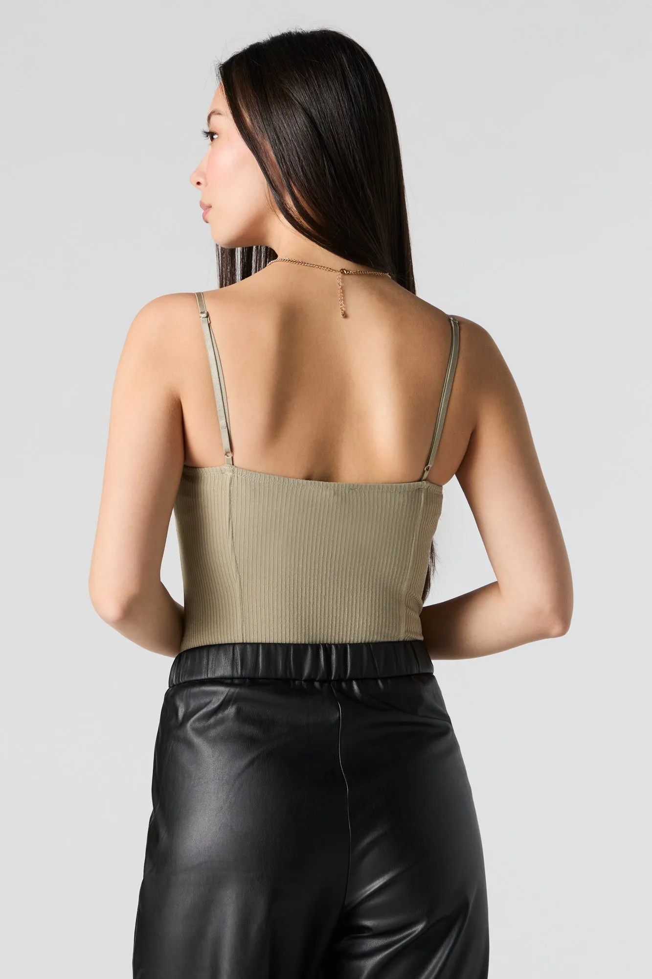 Ribbed Corset Bodysuit
