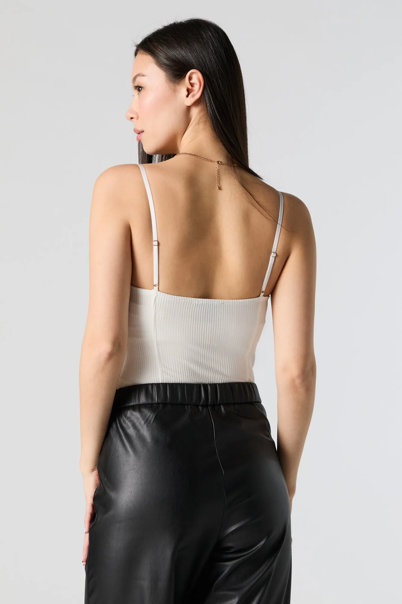 Ribbed Corset Bodysuit