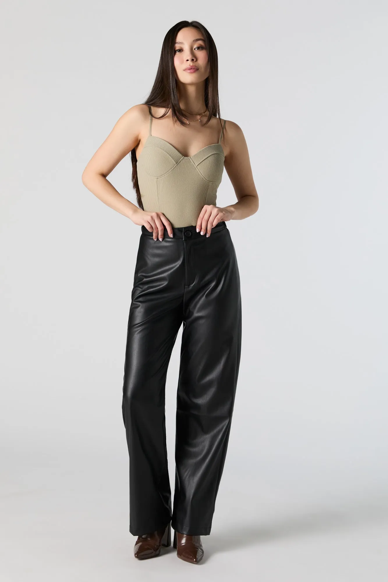 Ribbed Corset Bodysuit