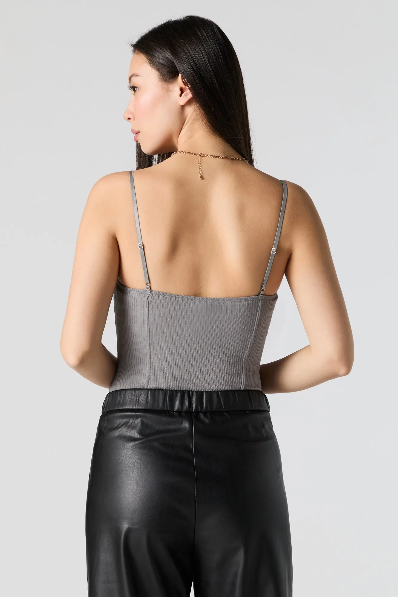 Ribbed Corset Bodysuit