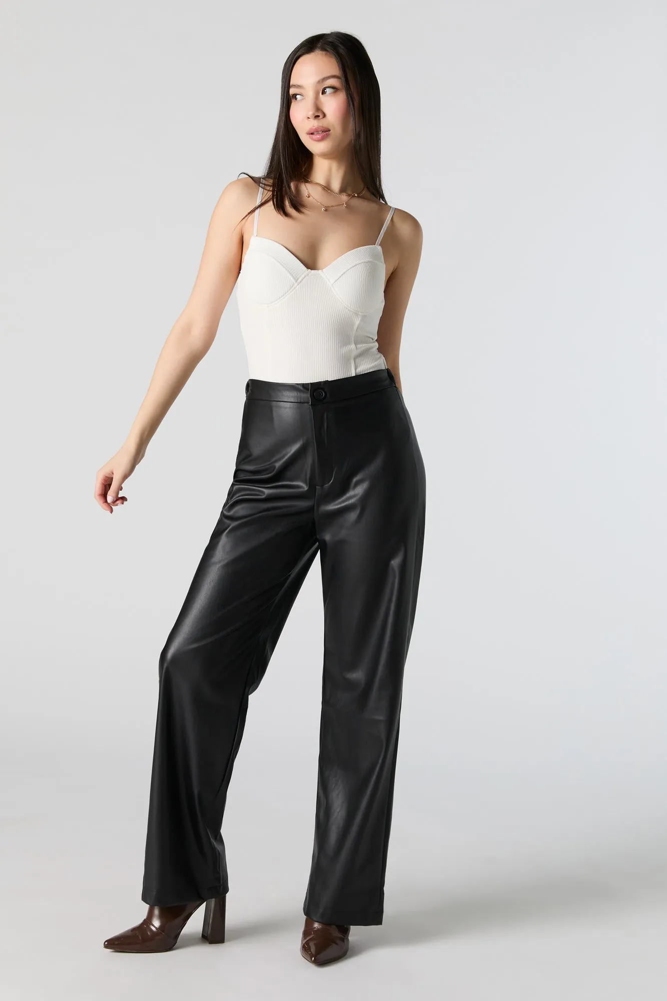 Ribbed Corset Bodysuit