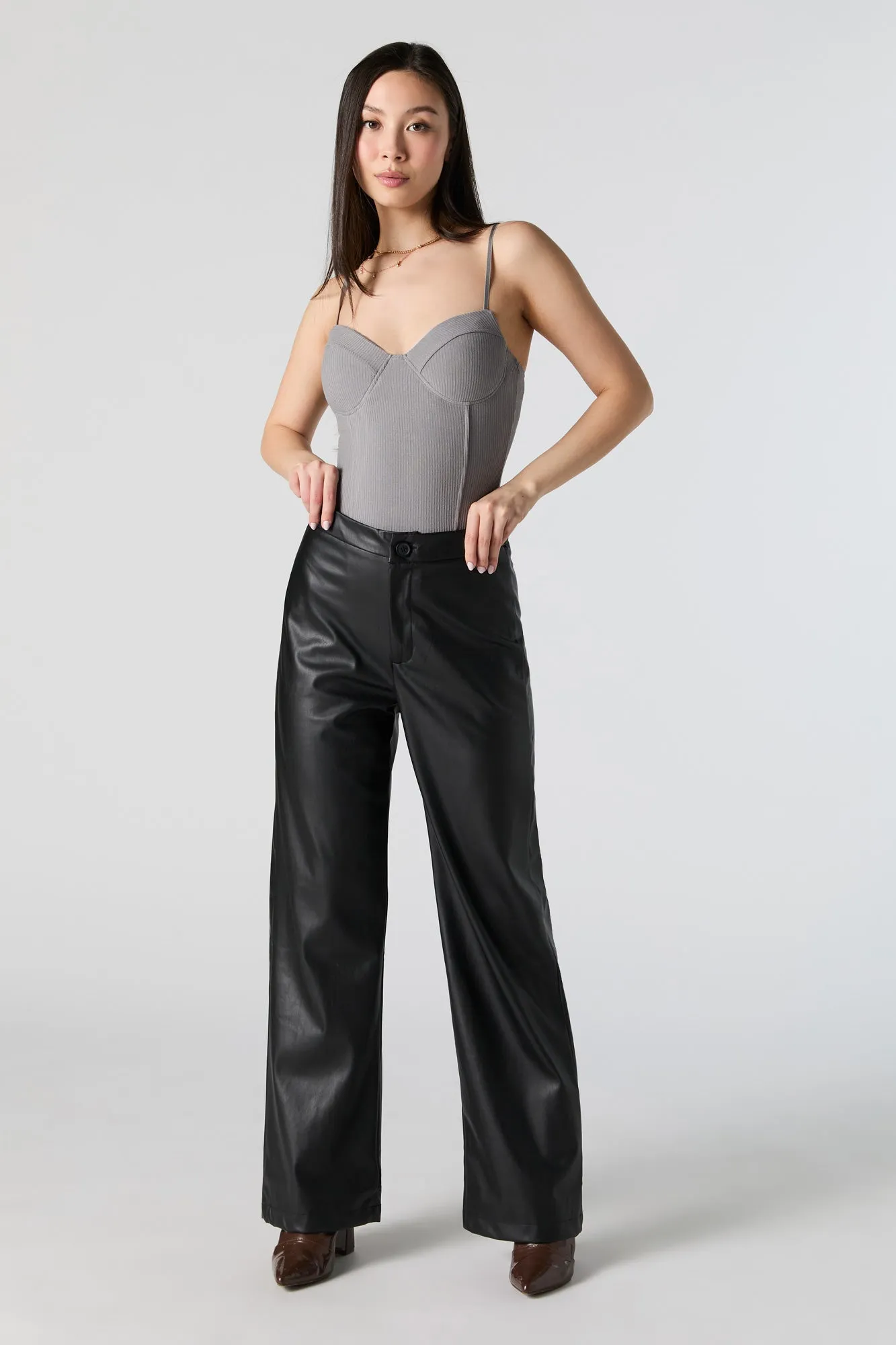 Ribbed Corset Bodysuit