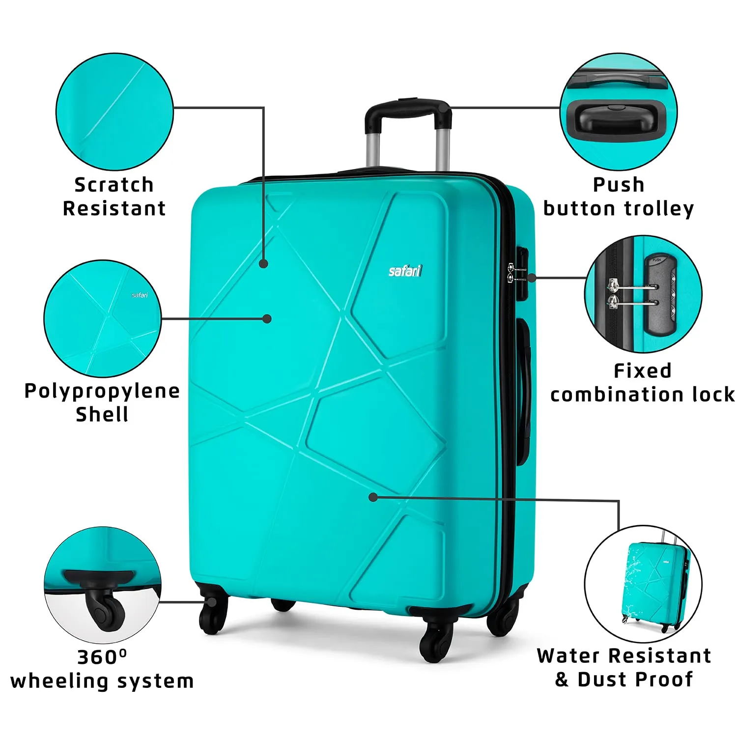 Safari Pentagon Hardside PP Luggage