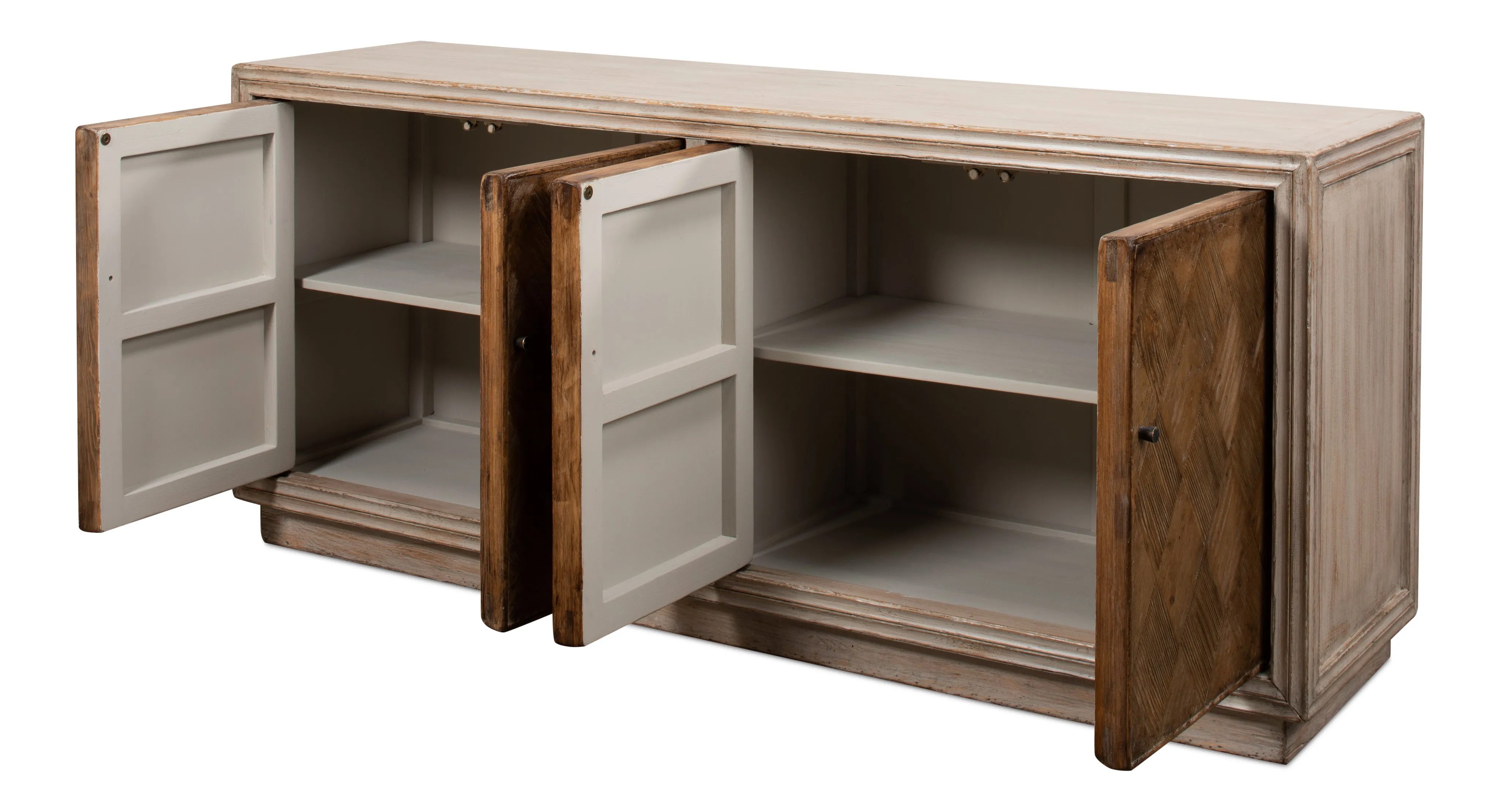 Sarreid - Argyle Sideboard  4 Doors  Stone Grey - Grey - Transitional