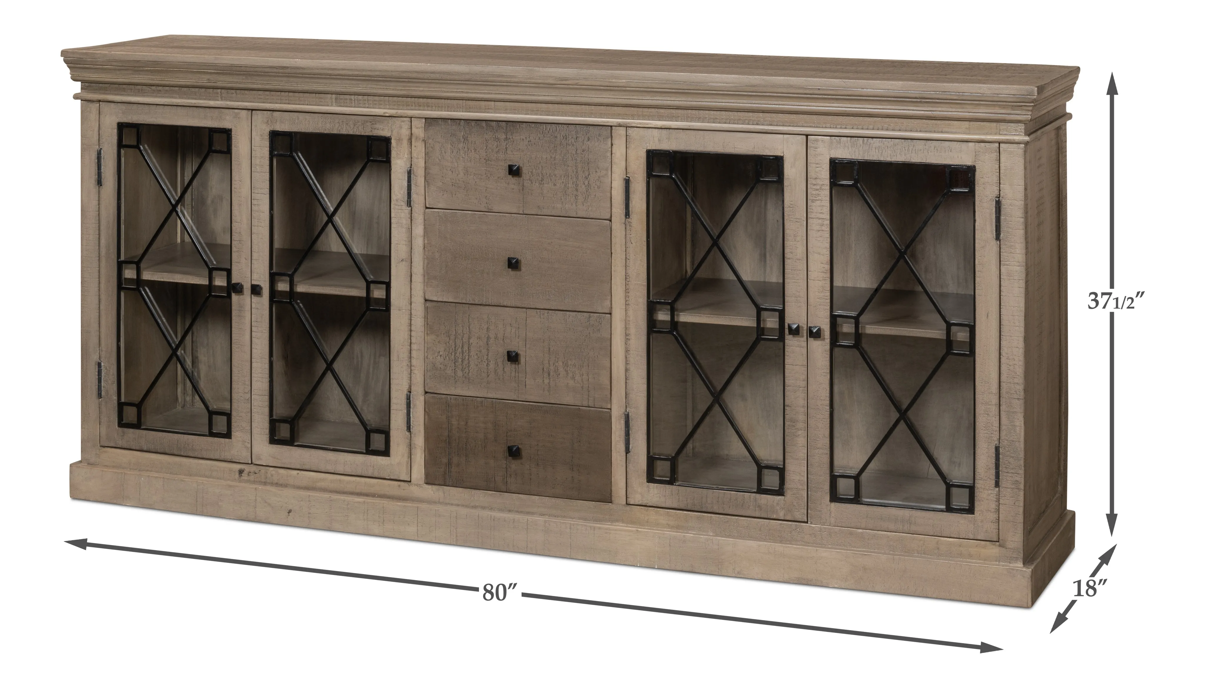 Sarreid - Benoit Sideboard - Grey - Transitional
