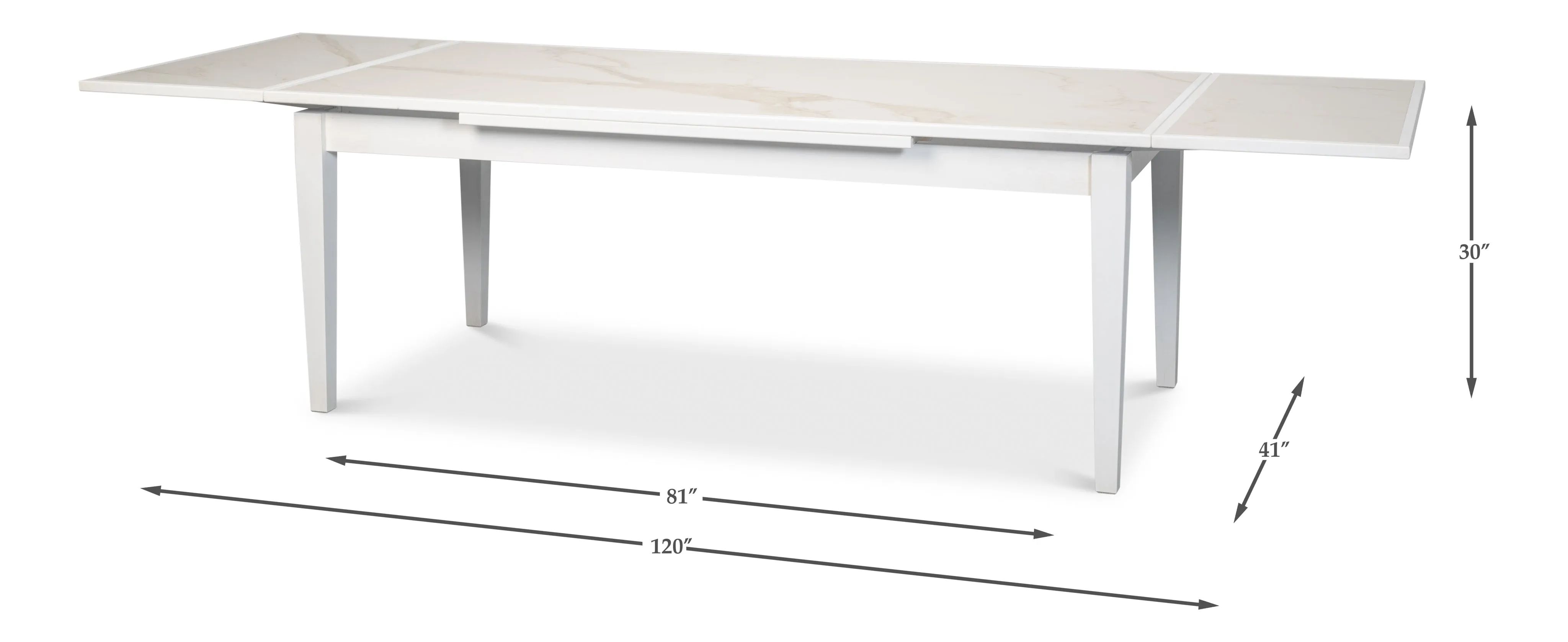 Sarreid - Rect. Extension Dining Table  As Shown - Grey - Eclectic