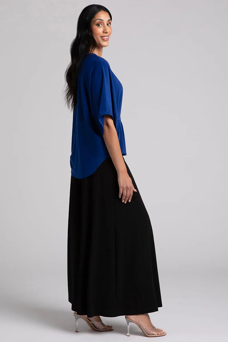 Slouchy V-Neck Top with Tie | Twilight