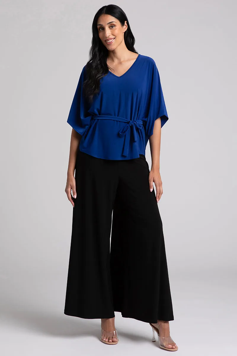 Slouchy V-Neck Top with Tie | Twilight