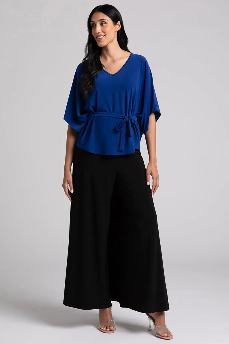 Slouchy V-Neck Top with Tie | Twilight