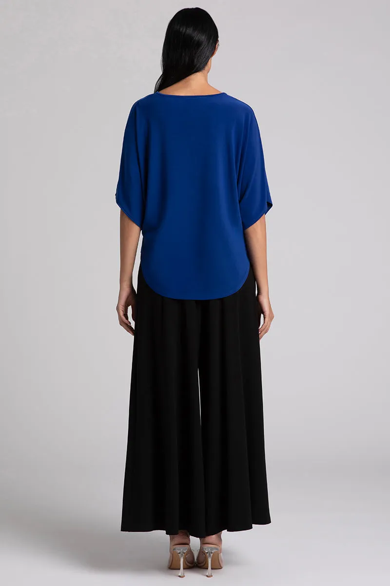 Slouchy V-Neck Top with Tie | Twilight