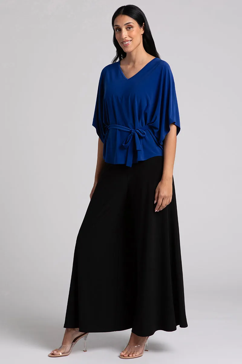 Slouchy V-Neck Top with Tie | Twilight
