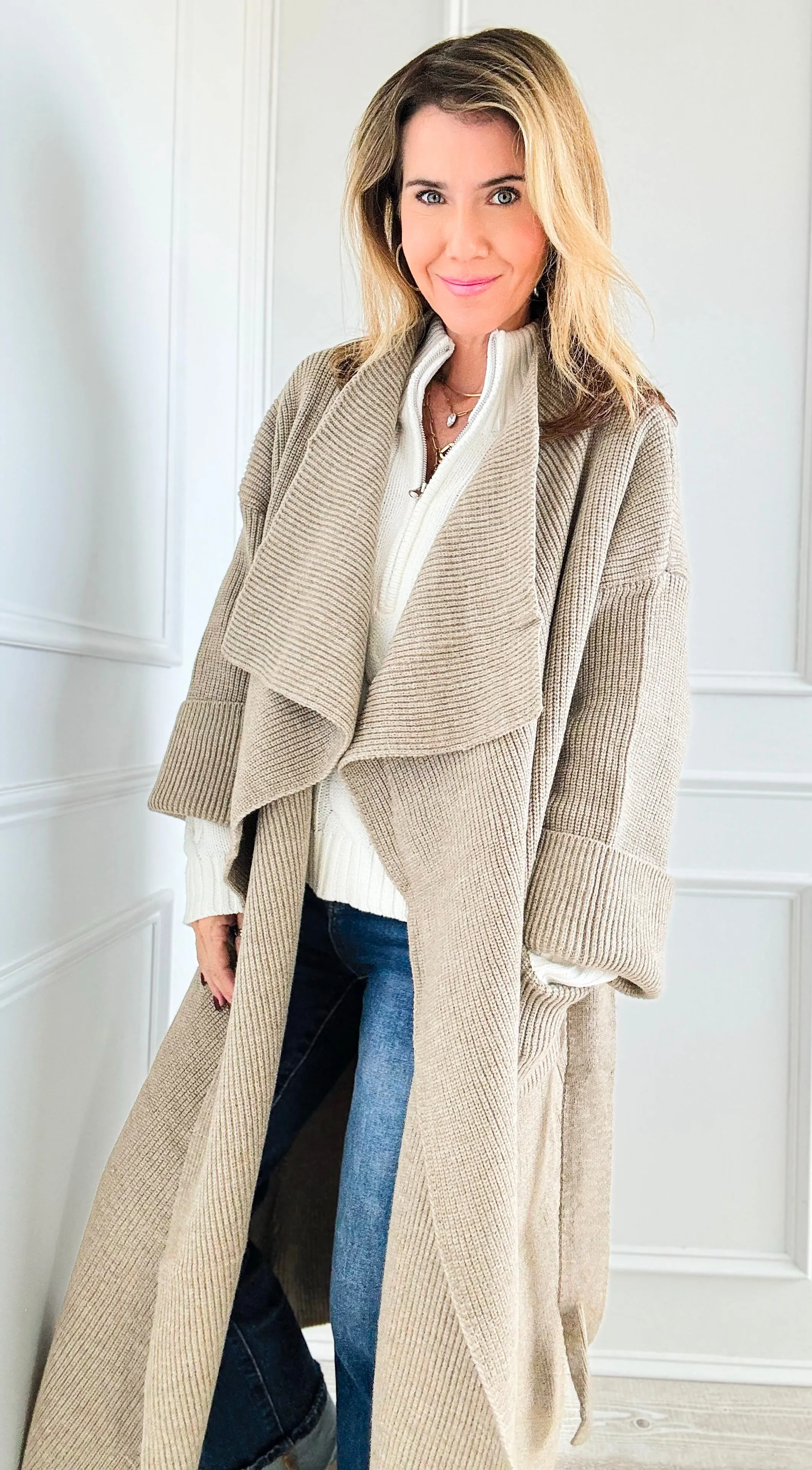 Timeless Elegance Belted Cardigan