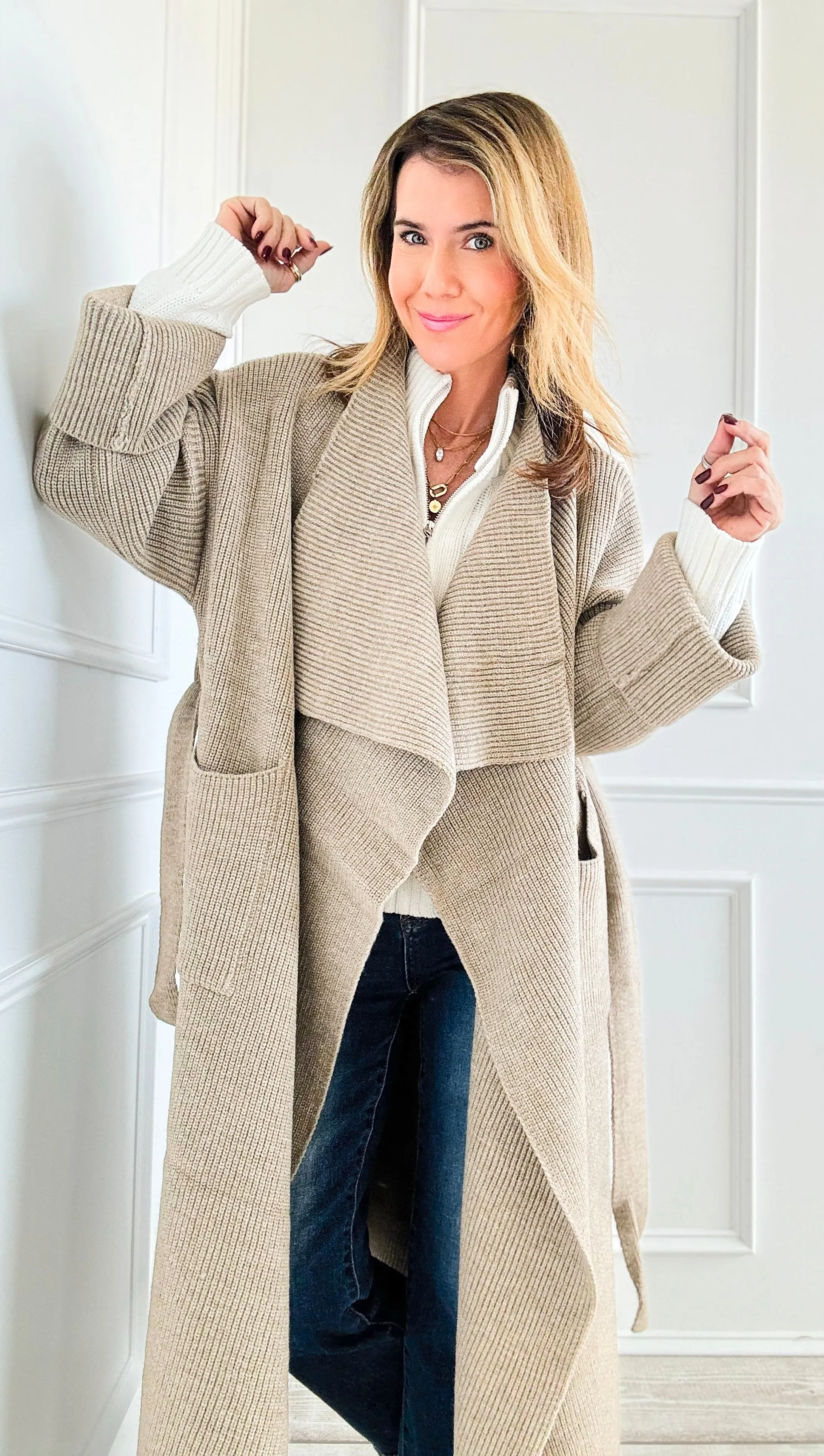Timeless Elegance Belted Cardigan
