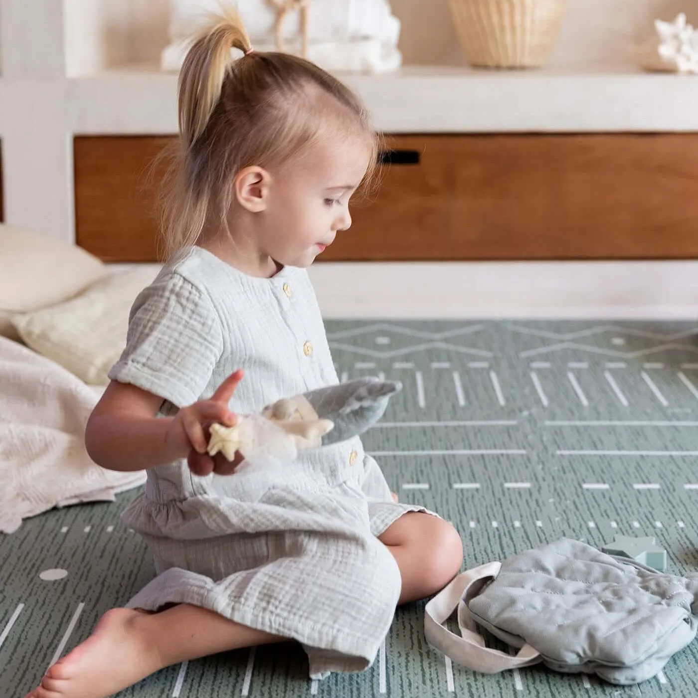 Toddlekind Premium Foam Playmats | Berber - Moss