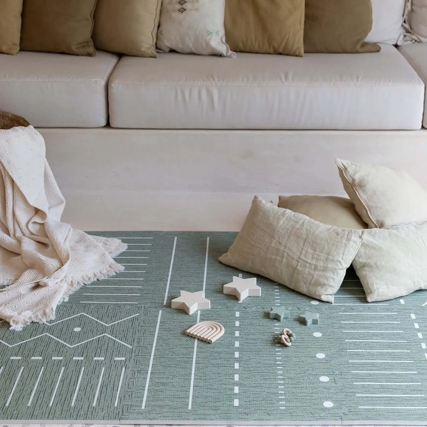 Toddlekind Premium Foam Playmats | Berber - Moss