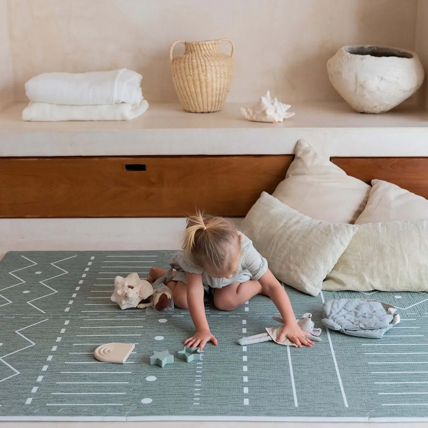 Toddlekind Premium Foam Playmats | Berber - Moss