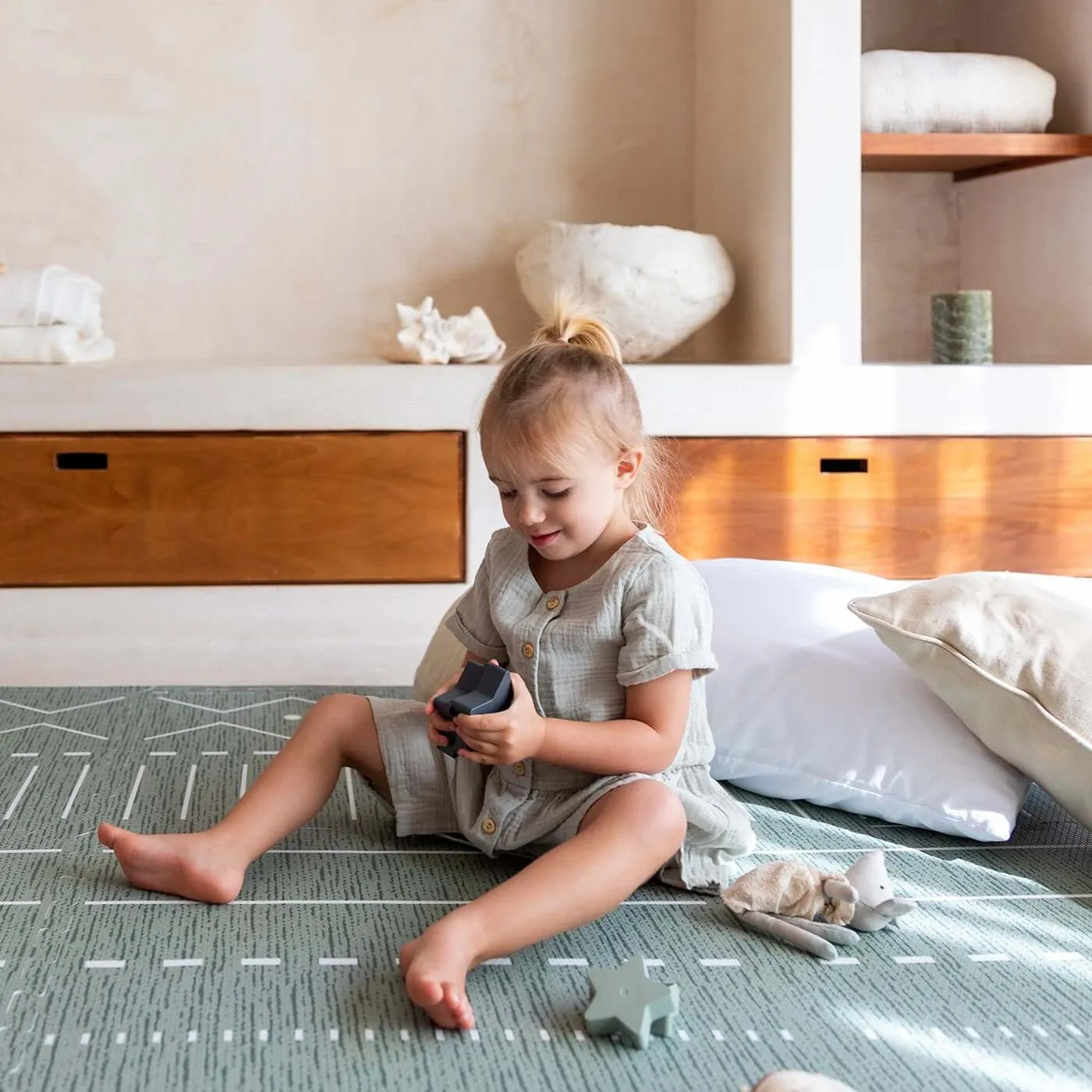Toddlekind Premium Foam Playmats | Berber - Moss