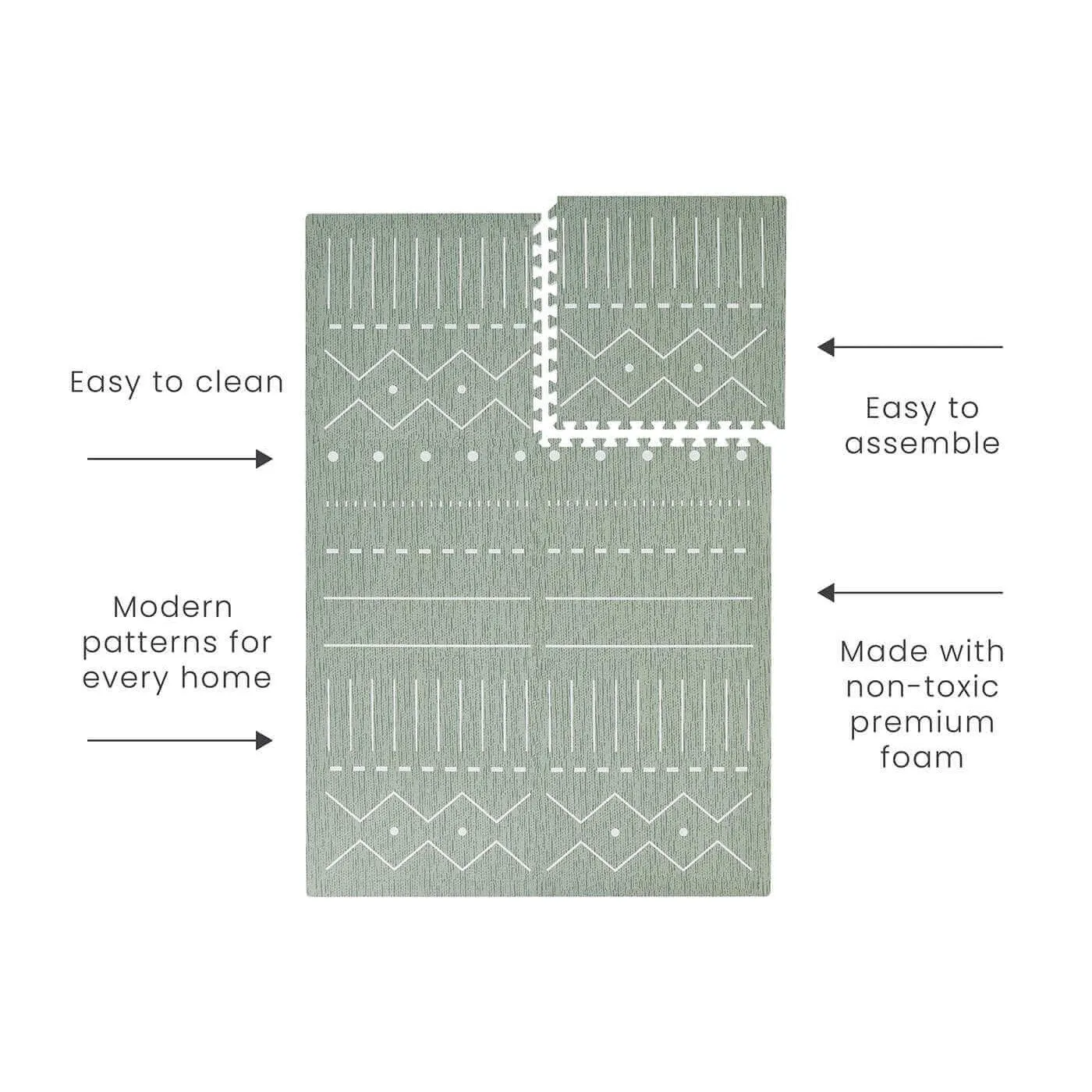 Toddlekind Premium Foam Playmats | Berber - Moss