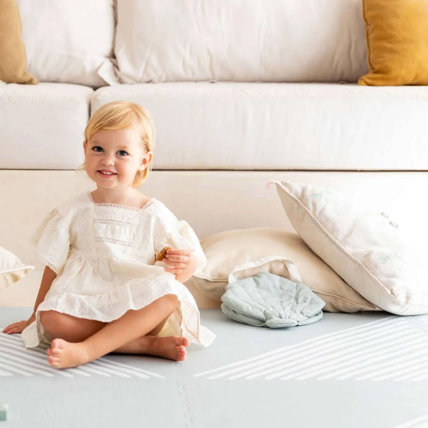 Toddlekind Premium Foam Playmats | Sandy Lines - Stone