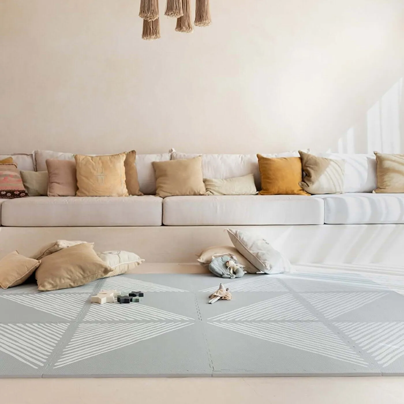 Toddlekind Premium Foam Playmats | Sandy Lines - Stone