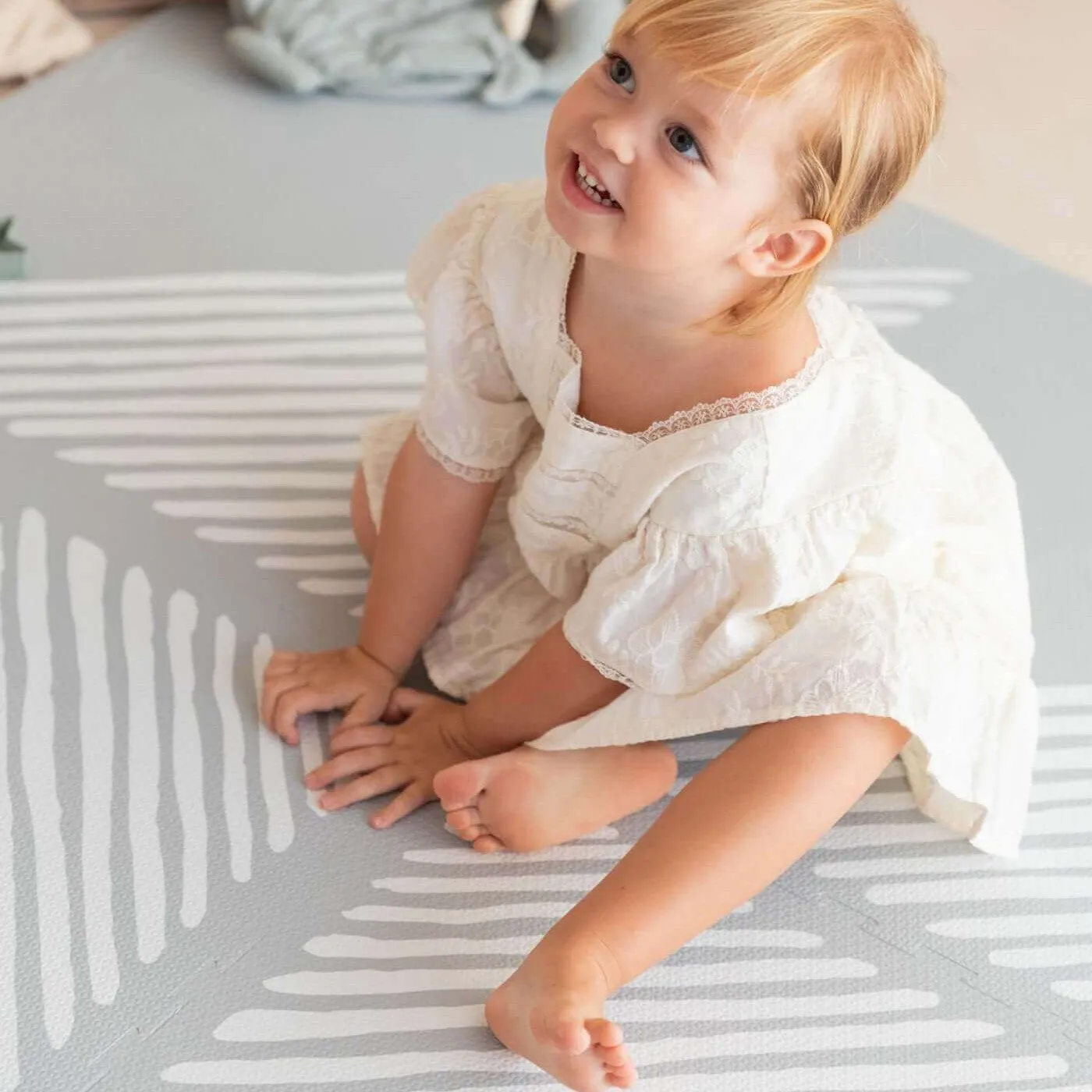 Toddlekind Premium Foam Playmats | Sandy Lines - Stone