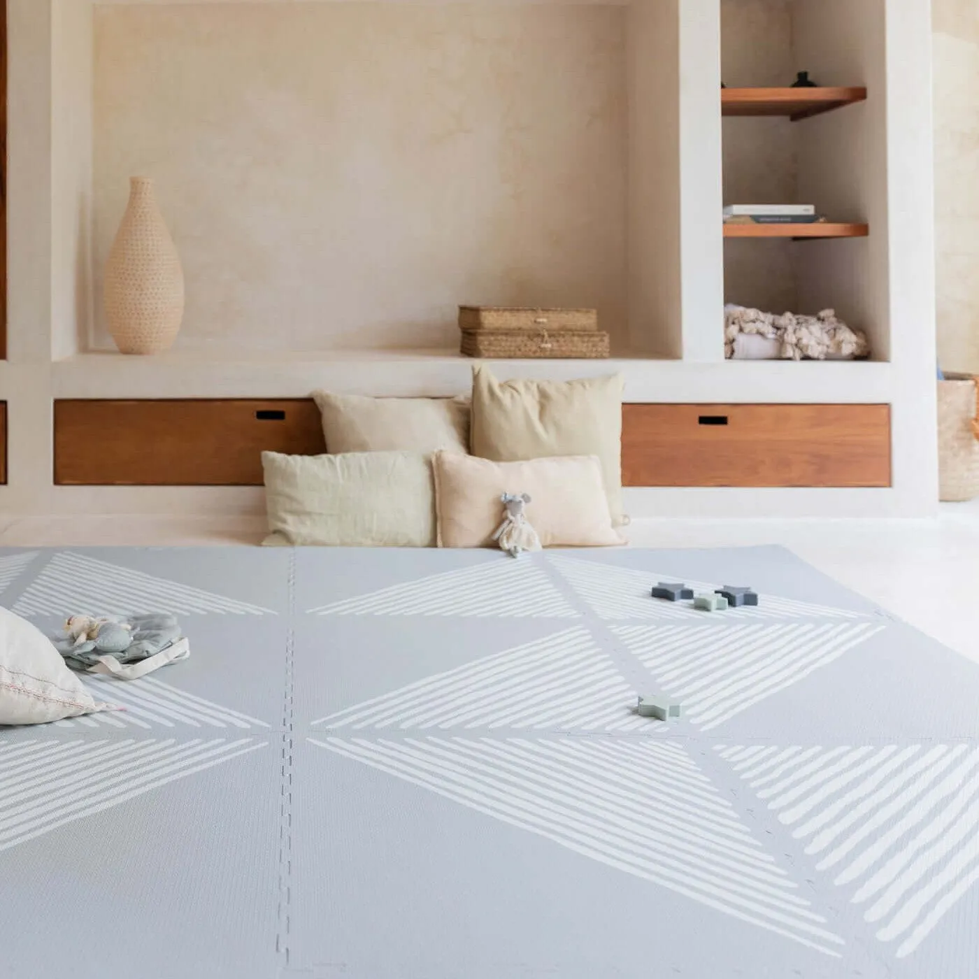 Toddlekind Premium Foam Playmats | Sandy Lines - Stone