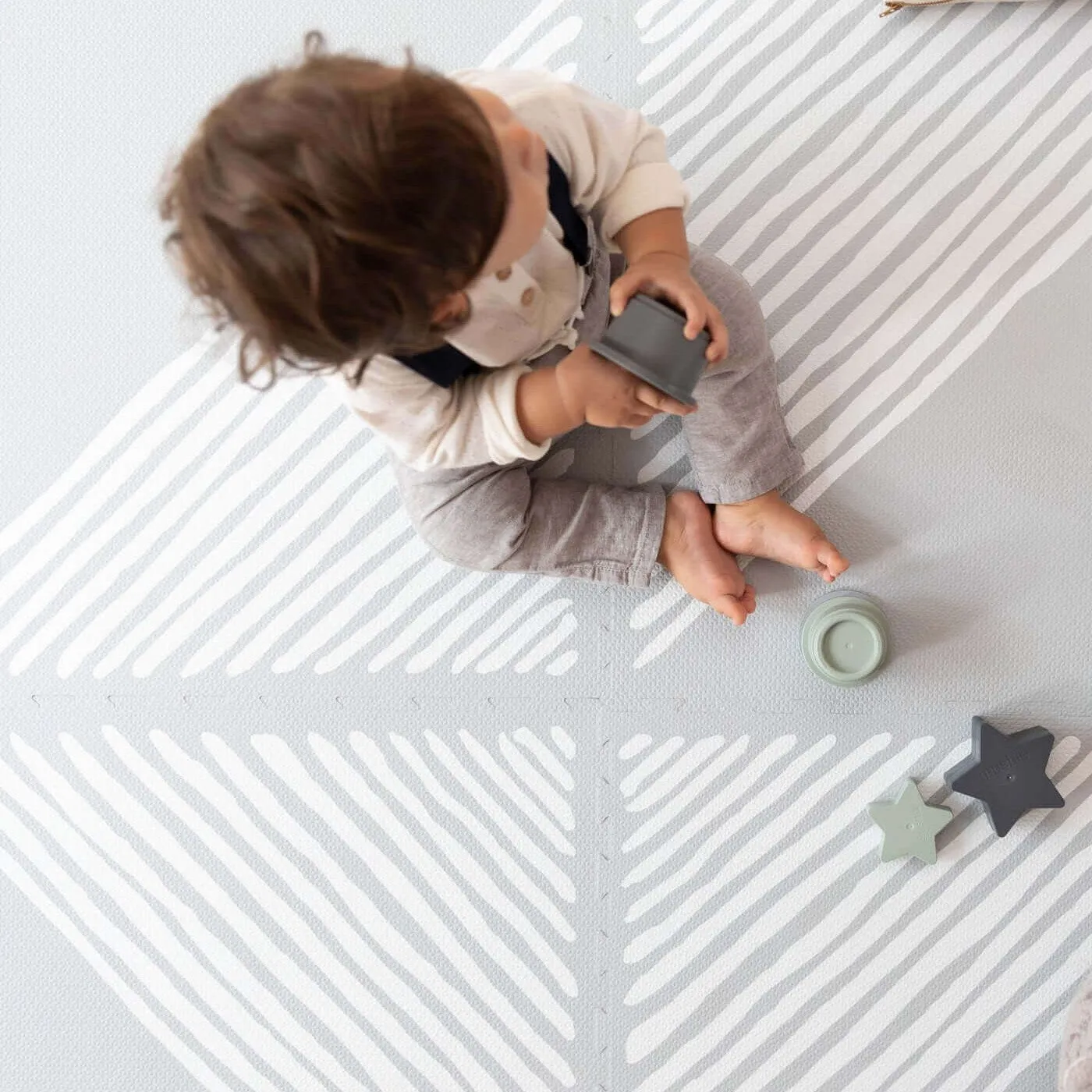 Toddlekind Premium Foam Playmats | Sandy Lines - Stone