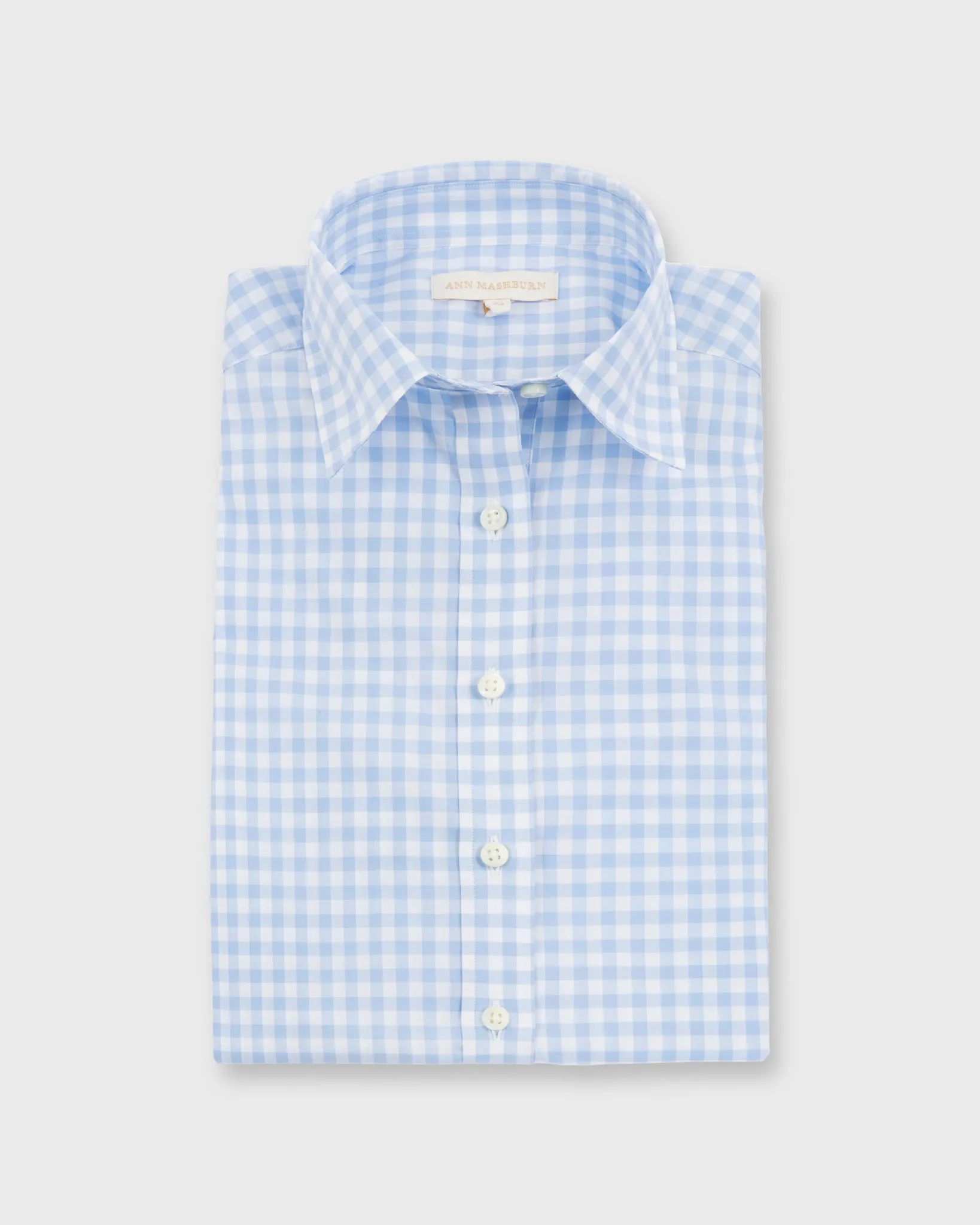 Tomboy Popover Shirt in Sky Blue Gingham Poplin
