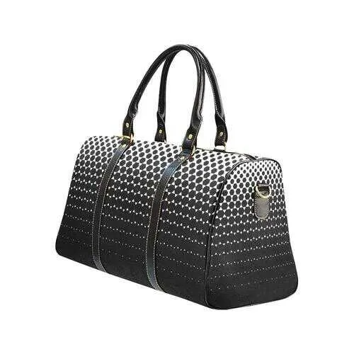 Travel Bags, Black And White Gradient Style Adjustable Black Handle Zip Close Bag