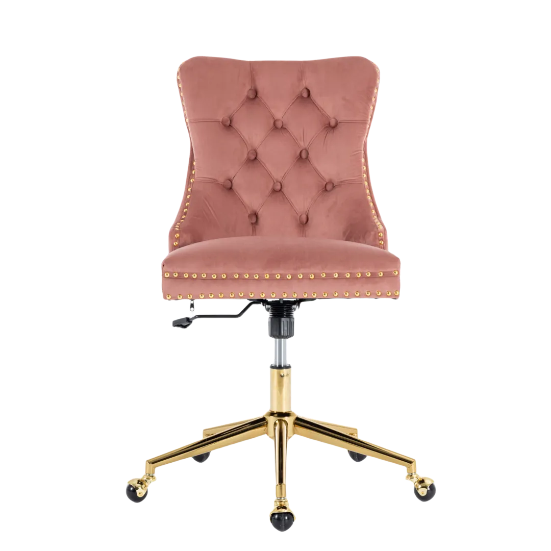 Velvet Home Office Chair- Pink