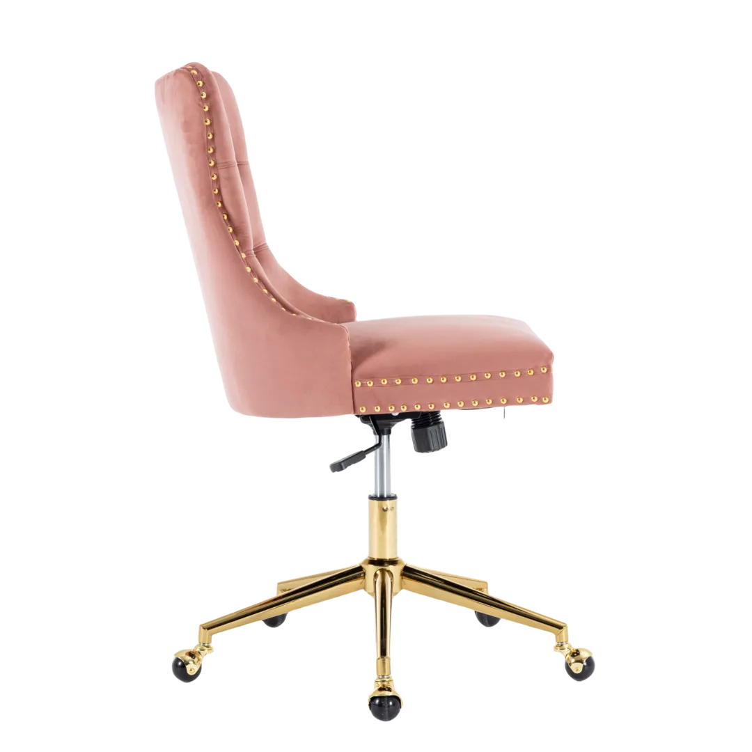 Velvet Home Office Chair- Pink
