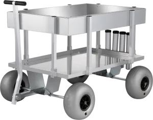 Vevor Beach Fishing Cart 500 lbs. Capacity 10" Balloon Tires Heavy-Duty Aluminum with 4 Rod Holders New