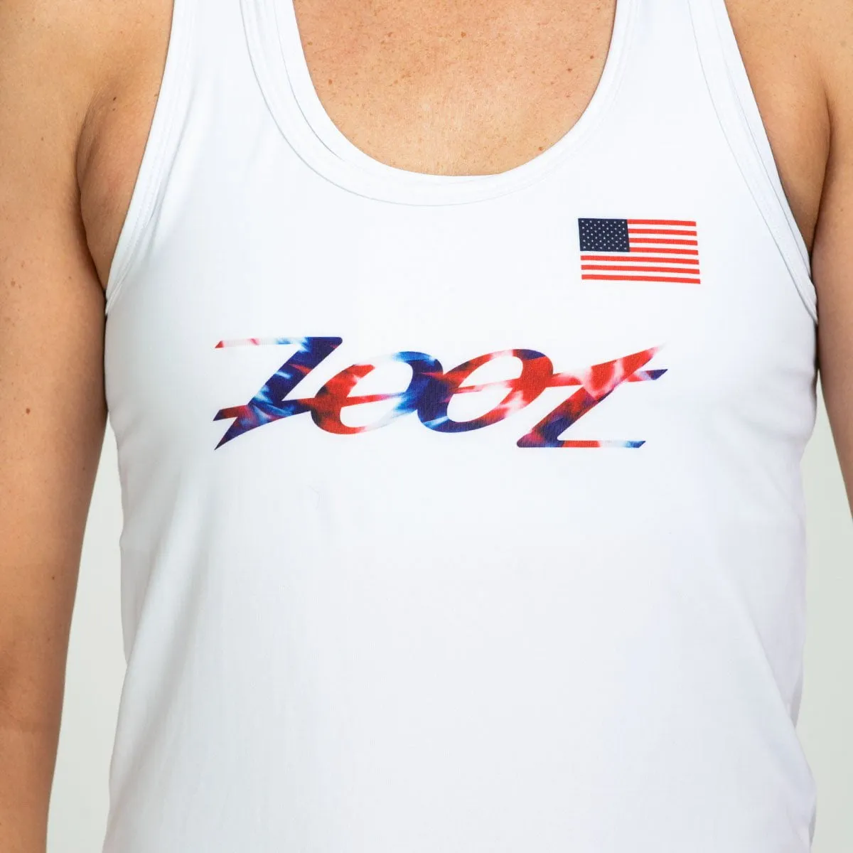 Women's Ltd Run Singlet - Freedom White