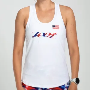 Women's Ltd Run Singlet - Freedom White