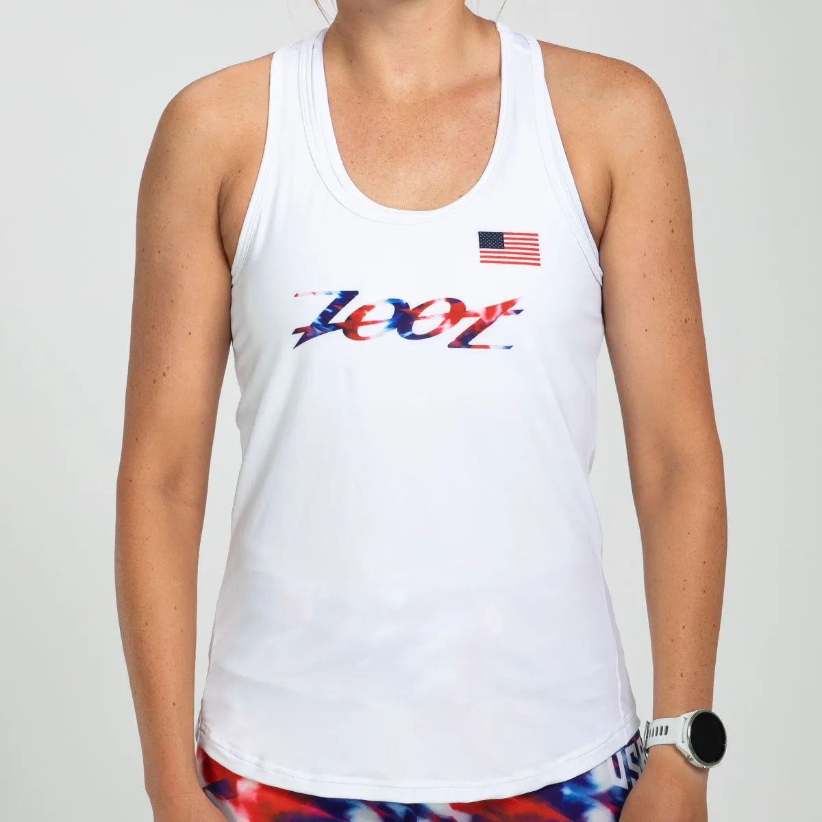 Women's Ltd Run Singlet - Freedom White