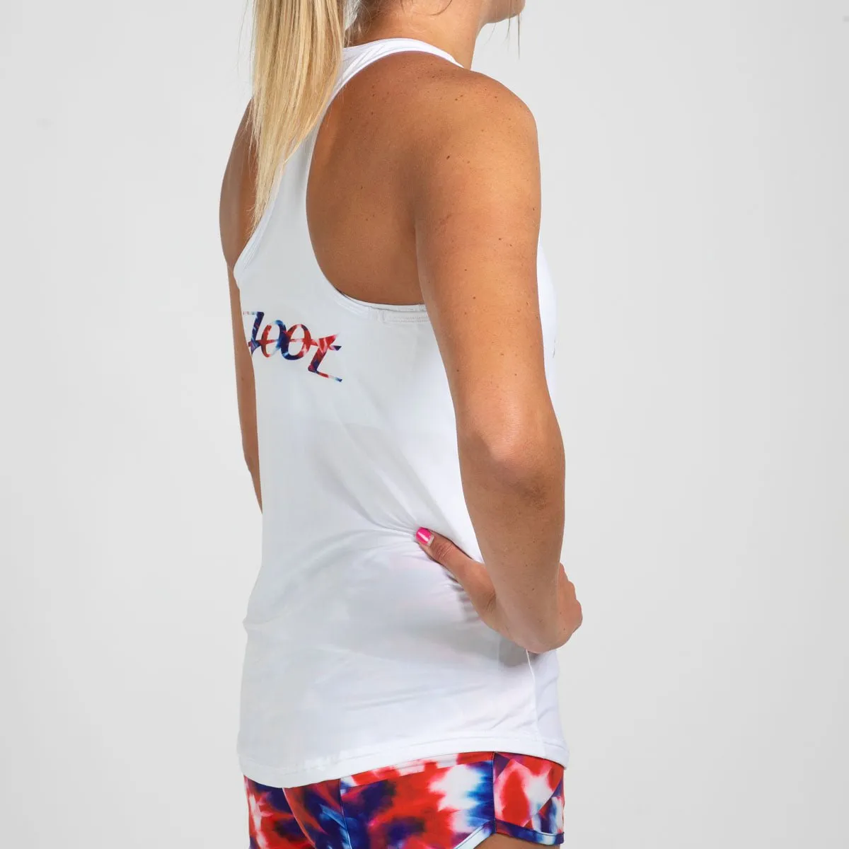 Women's Ltd Run Singlet - Freedom White