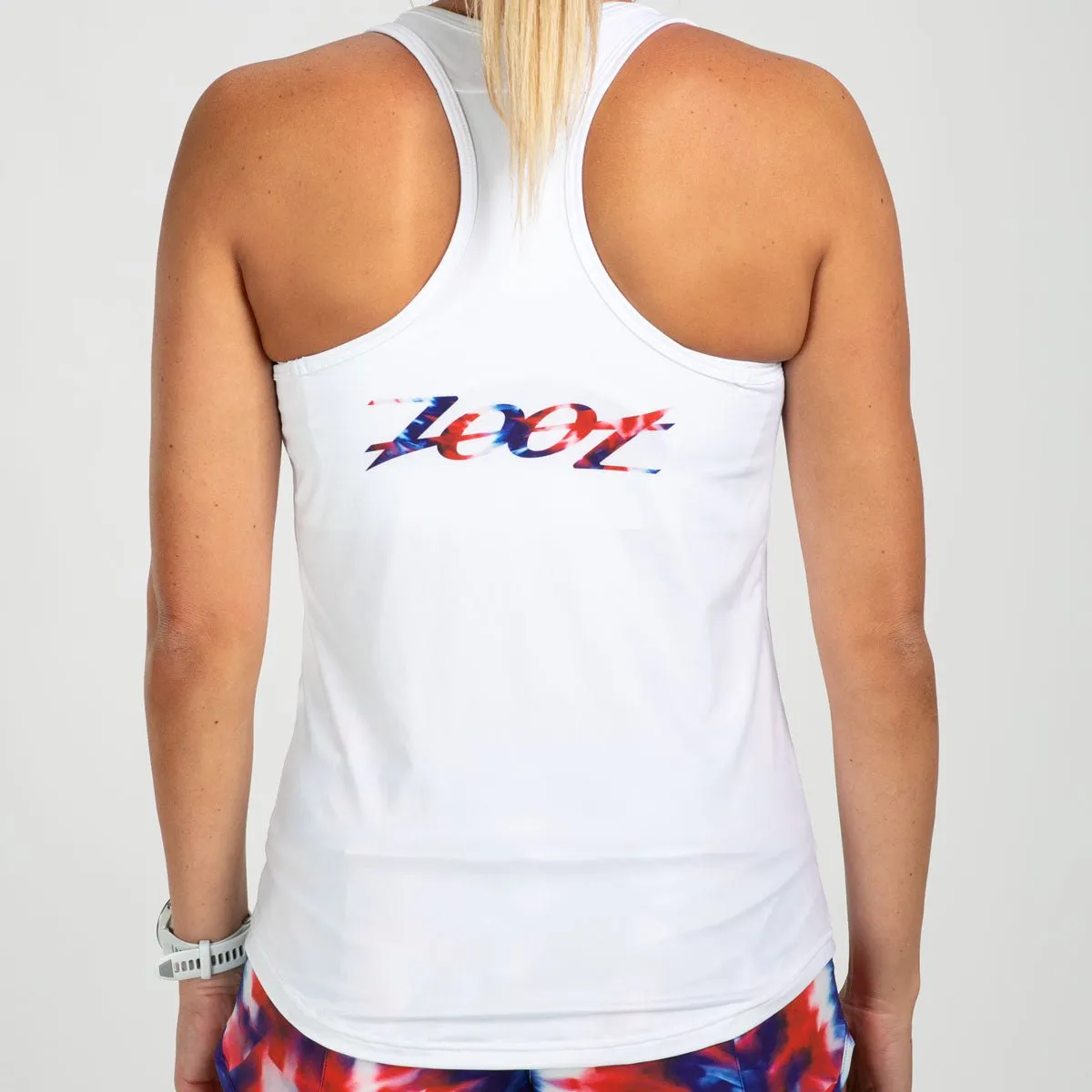 Women's Ltd Run Singlet - Freedom White